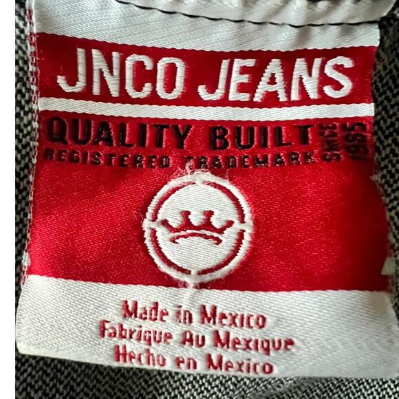 Vintage JNCO Jeans Denim Jacket Y2K Streetwear Graphic Logo Blue Mens - Picture 9 of 9